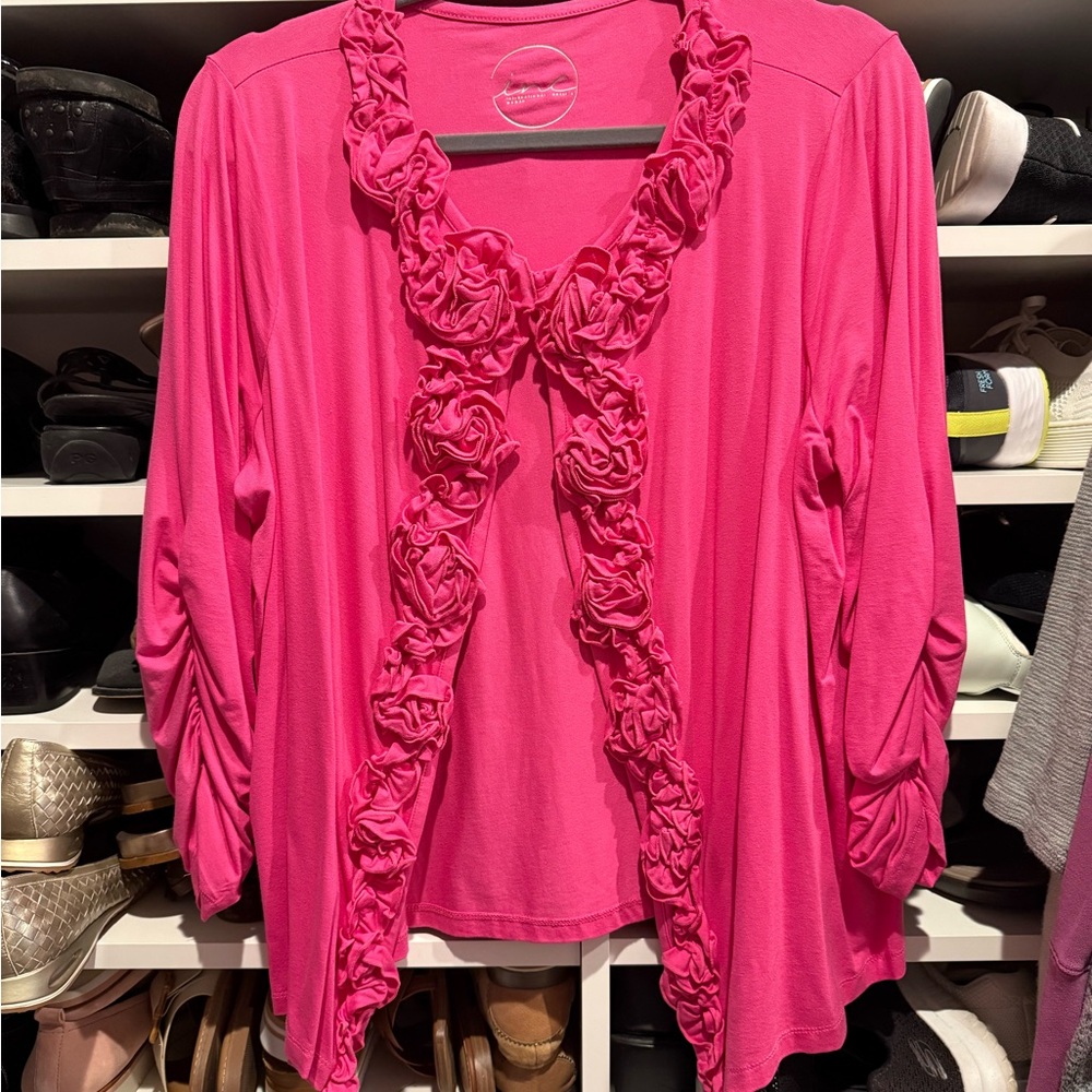 Women's Pink Ruffled Jacket